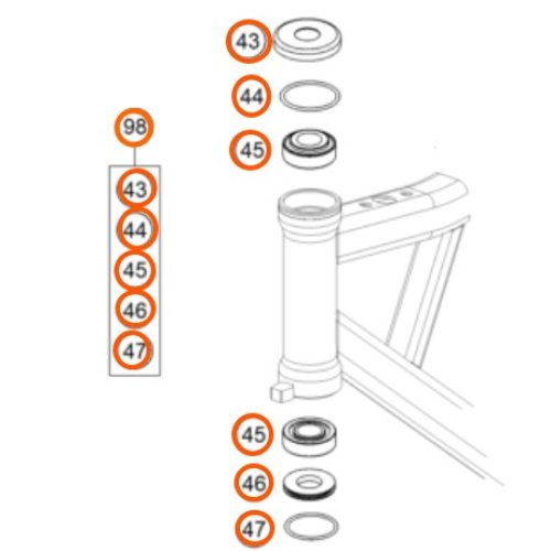 KIT DE RODILLOS DE DIRECCION 50/65/85 SX 06-21
