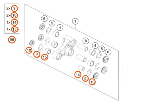 KIT DE REPARACION INFERIOR LINKS SX-F 20-22