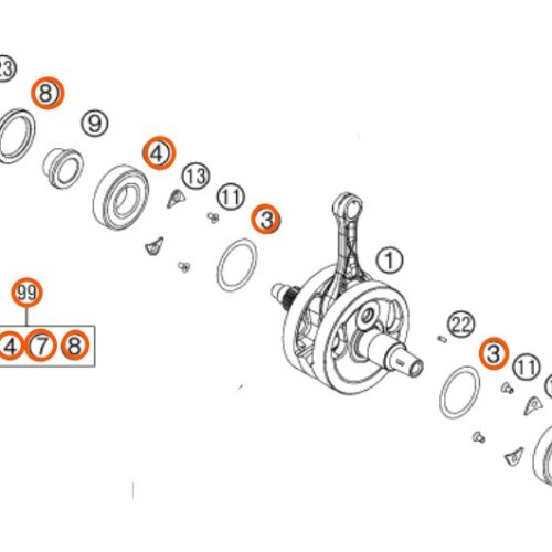 KIT DE REPARACION CIGUEÑAL 350 SX-F 2011