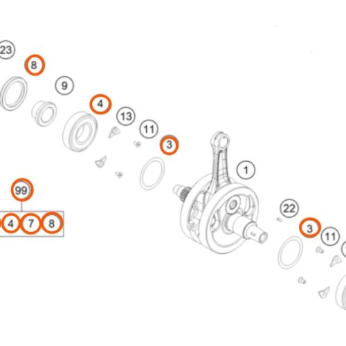 KIT DE REPARACION CIGUEÑAL 350 EXC-F 12-22