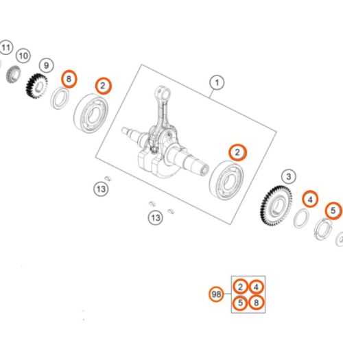 KIT DE REPARACION CIGUEÑAL DUKE 200 12-21