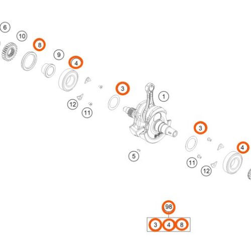 KIT DE REPARACION CIGUEÑAL 250/350 SX-F 19-20