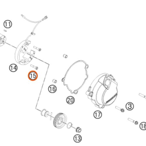 PERNO M5X25 DE STATOR 50-85 SX 18-21