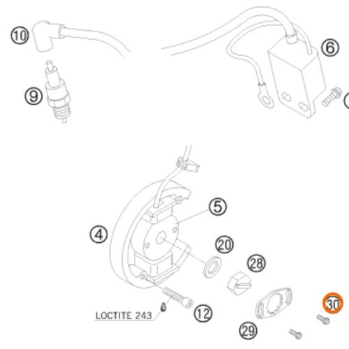 PERNO M4X13 DE STATOR 50 SX 08-10