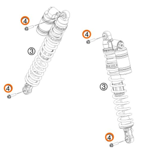PERNO M10X45 DE AMORTIGUADOR ATV
