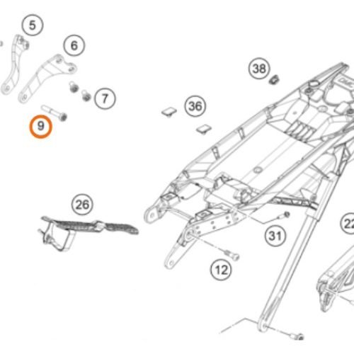 PERNO M8X50 DE HALADERA 790 DUKE 18-19