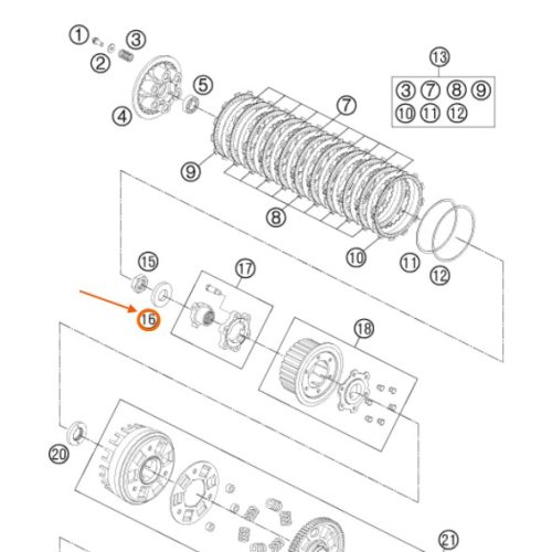 ARANDELA DE EJE DE EMBRAGUE LC8
