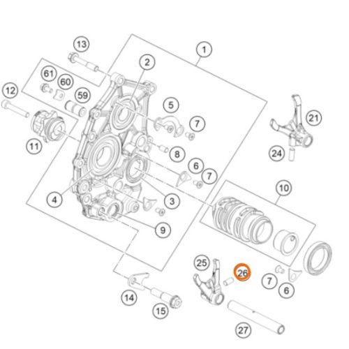 PIN DE ORQUILLA DE CAJA DE CAMBIOS  450 SX-F 07-12