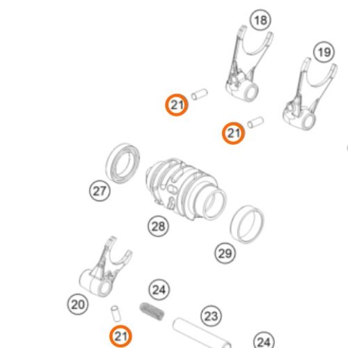 PIN DE HORQUILLA CAJA DE CAMBIOS 2T 04-16