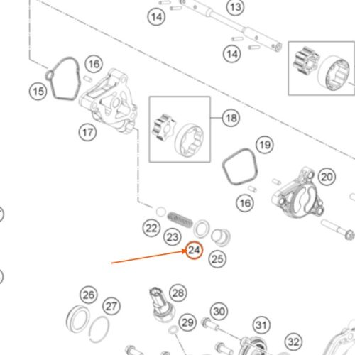 ARANDELA DE COBRE BOMBA DE ACEITE 450/505 SX-F