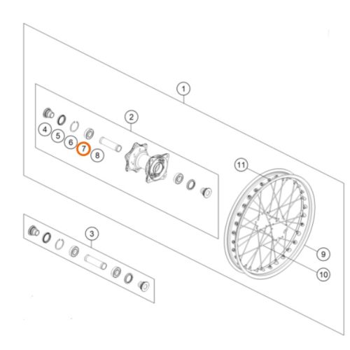 RODILLO DE RUEDA POSTERIOR SX/EXC