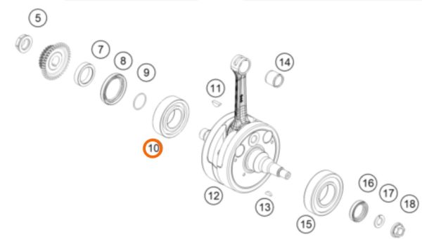 RODILLO DE CIGUEÑAL RH 250 SX/EXC 03-22