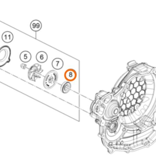 RETEN DE BOMBA DE AGUA 950/990/250 SX-F