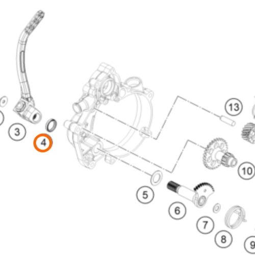 RETEN DE EJE DE PATA DE ARRANQUE 50 SX 09-15