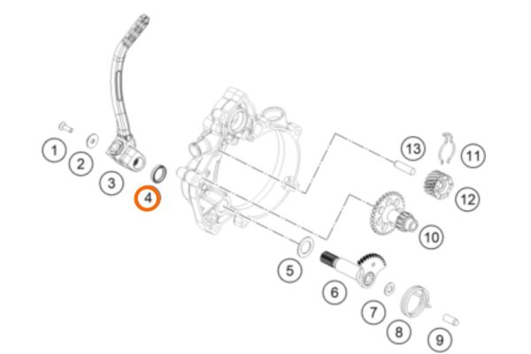 RETEN DE EJE DE PATA DE ARRANQUE 50 SX 09-15