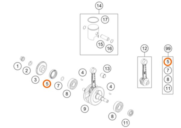 RETEN DE CIGUEÑAL 50 SX 09-16