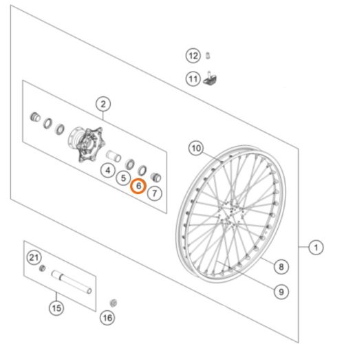 RETEN DE RUEDA DELANTERA 85 SX