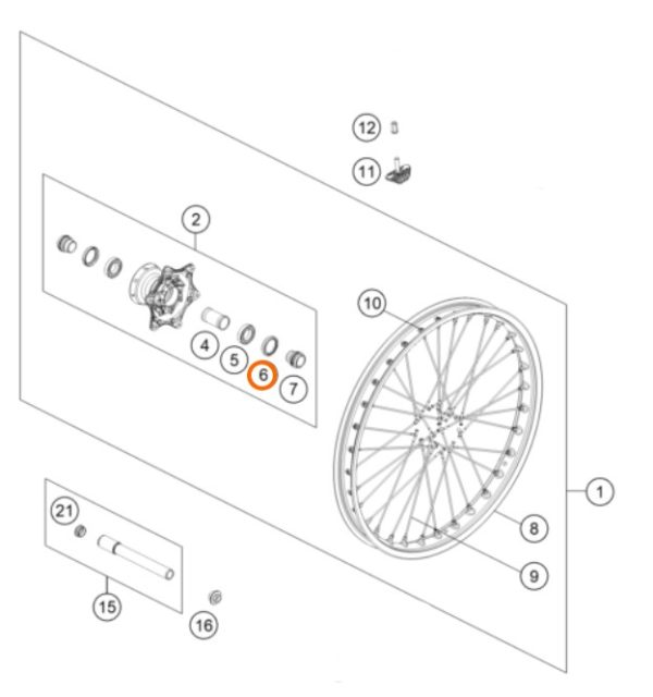 RETEN DE RUEDA DELANTERA 85 SX