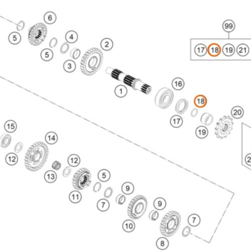 O RING DE CIGUENDNAL 85 SX 05-16 0770020180