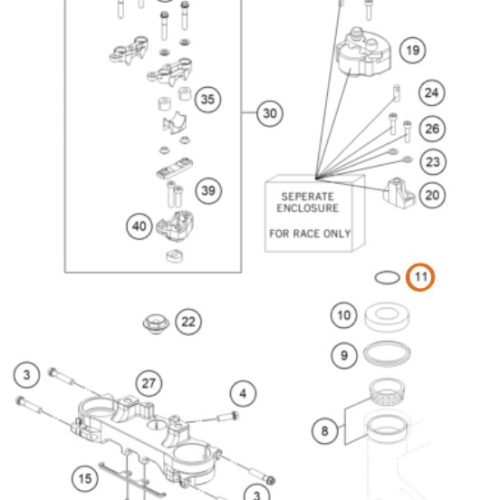 O RING DE DIRECCION SX/EXC 15-20 0770025035