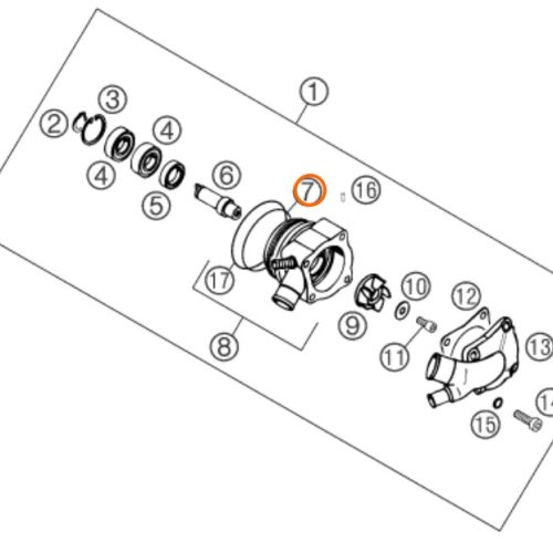 O RING DE BOMBA DE AGUA 640 02-07 0770047015