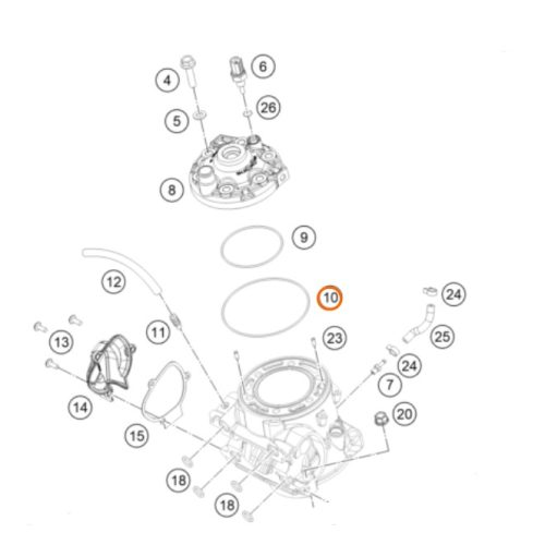 O RING DE CABEZOTE 250/300 EXTERNO 08-20 0770105020