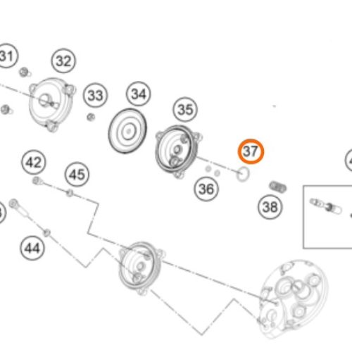 O RING DE VALVULA DE PODER 2T 15MM 0770150151