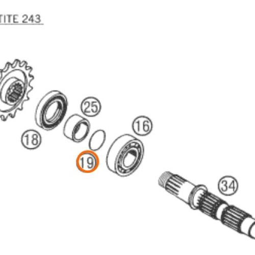 O RING DE EJE PRIMARIO 625/640 01-07 0770250021