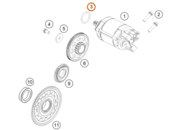 O RING DE MOTOR DE ARRANQUE/BOMBA DE AGUA 0770250030