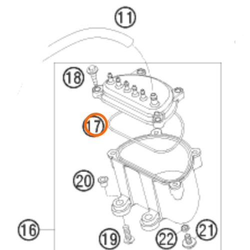 O RING DE CABEZOTE 250 SX/EXC 05-20 0770760021