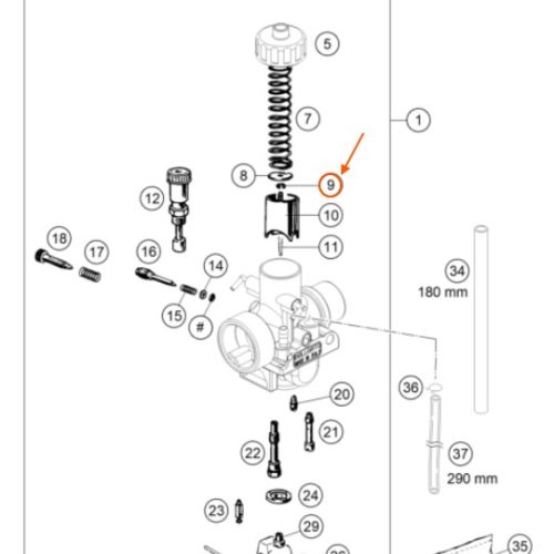 ARANDELA DE SEGURIDAD CARBURADOR 50 SX 05-16