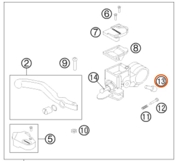PERNO M5X10 DE SOPORTE DE BOMBA DE FRENO 50 SX 20-22
