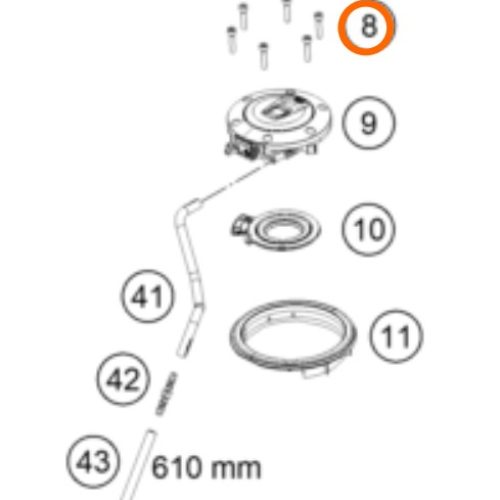 PERNO M5X25 ALLEN DE TAPA DE TANQUE