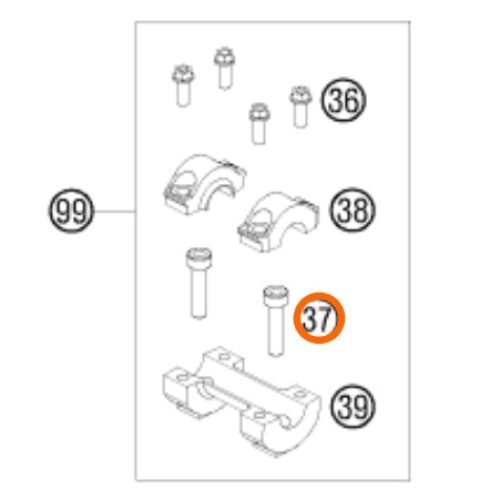PERNO M10X25 DE BASE DE TIMON SX/EXC