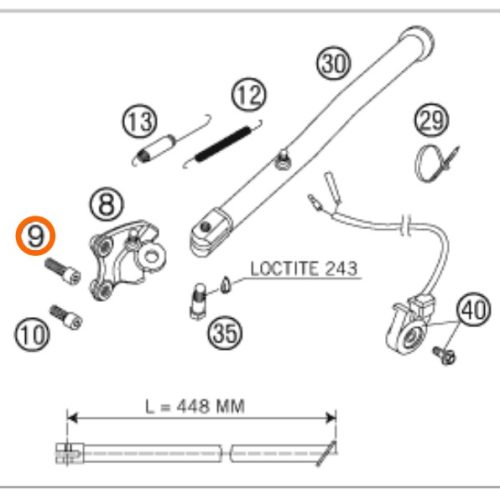 PERNO M10X30 DE BASE DE PATA LC4