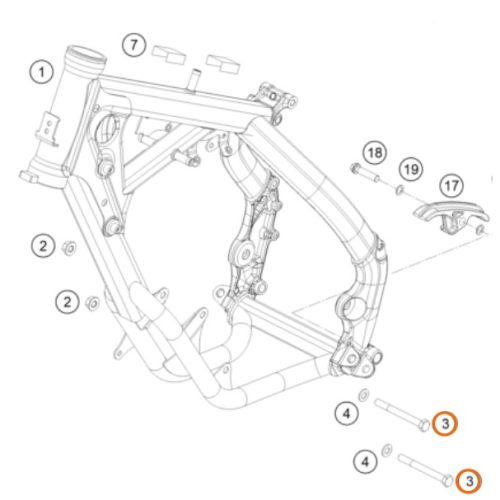 PERNO M8X80 SUFRAME 65 SX 15-19