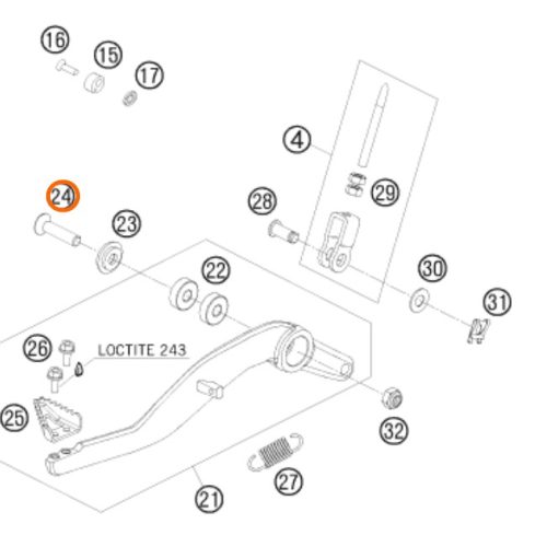 PERNO M8X35 DE PATA DE FRENO