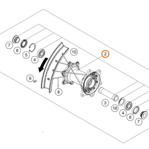 MANZANA DE ARO POSTERIOR SX/EXC/XC 14-20