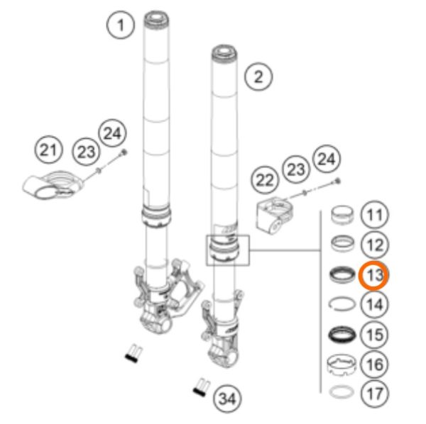 RETEN DE SUSPENSION 43MM 200/390/690 DUKE 85 SX