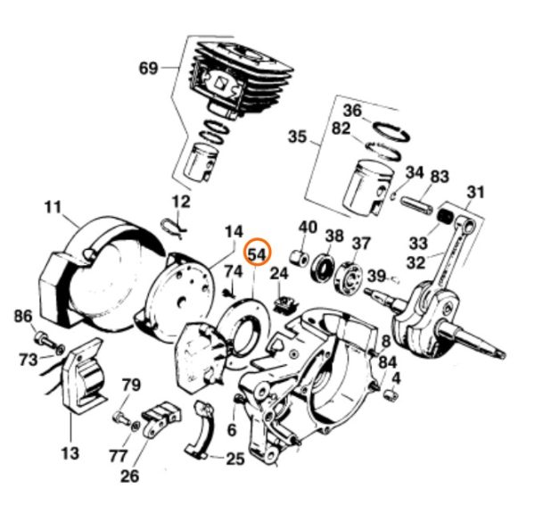 SOPORTE DE BOBINA 50 SX 01-02