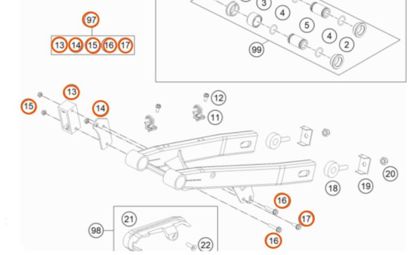 GUIA DE CADENA 50 SX 09-15