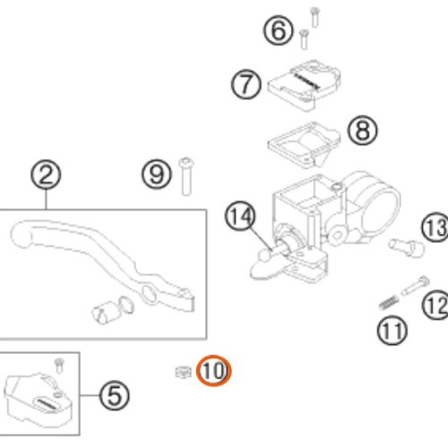 TUERCA DE MANIGUETA DE FRENO 50 SX 04-20