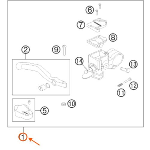 BOMBA DE FRENO DELANTERO 50 SX 02-15