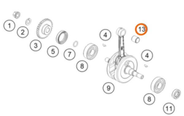 CANASTILLA DE PISTON 50 SX 09-22
