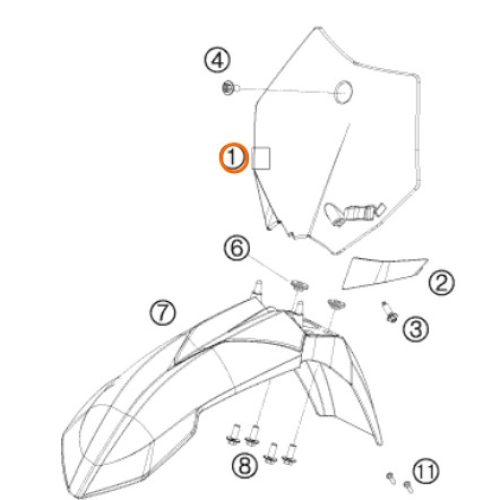 PLACA PORTA NUMERO 50 SX 09-10