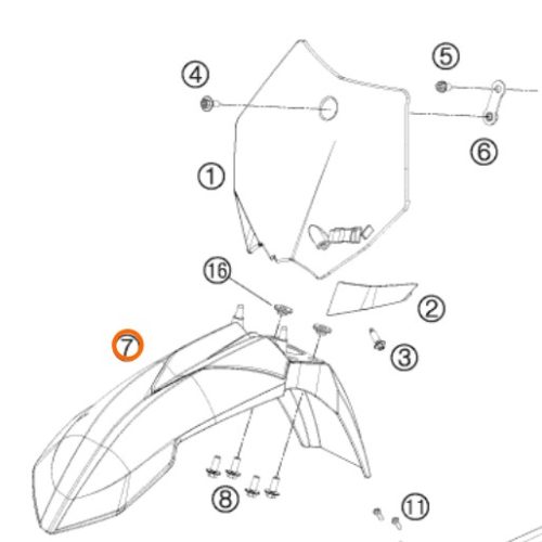 GUARDAFANGO DELANTERO 50 SX 10