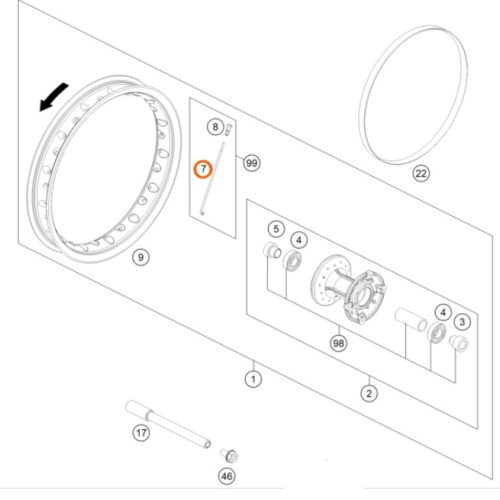 RADIO ARO 12 DELANTERO 50 SX 12-15