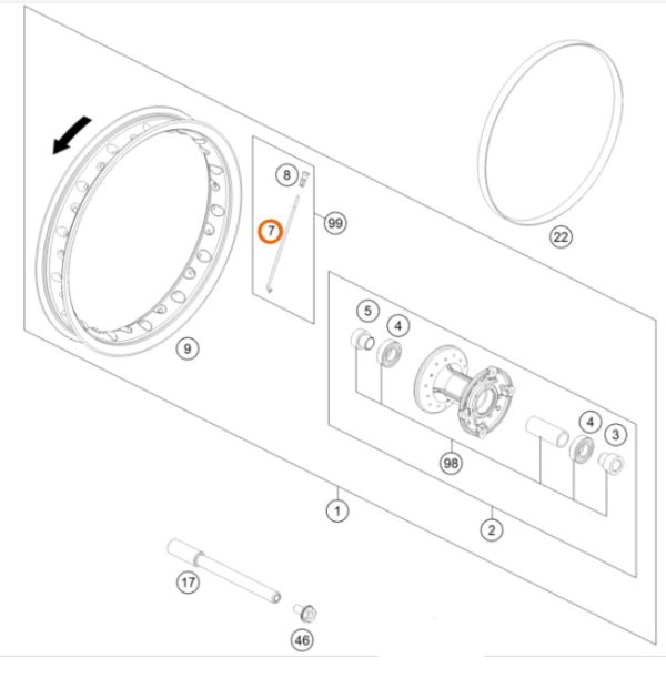 RADIO ARO 12 DELANTERO 50 SX 12-15