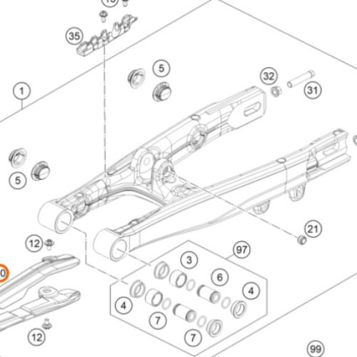 GUIA DE CADENA 50 SX 20-23