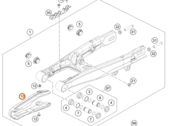 GUIA DE CADENA 50 SX 20-23